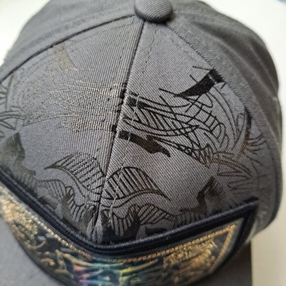 NEW TOP LEVEL Savage Snapback Hat Grey Black Gold Tiger Design 100% Cotton Claw - Picture 3 of 13